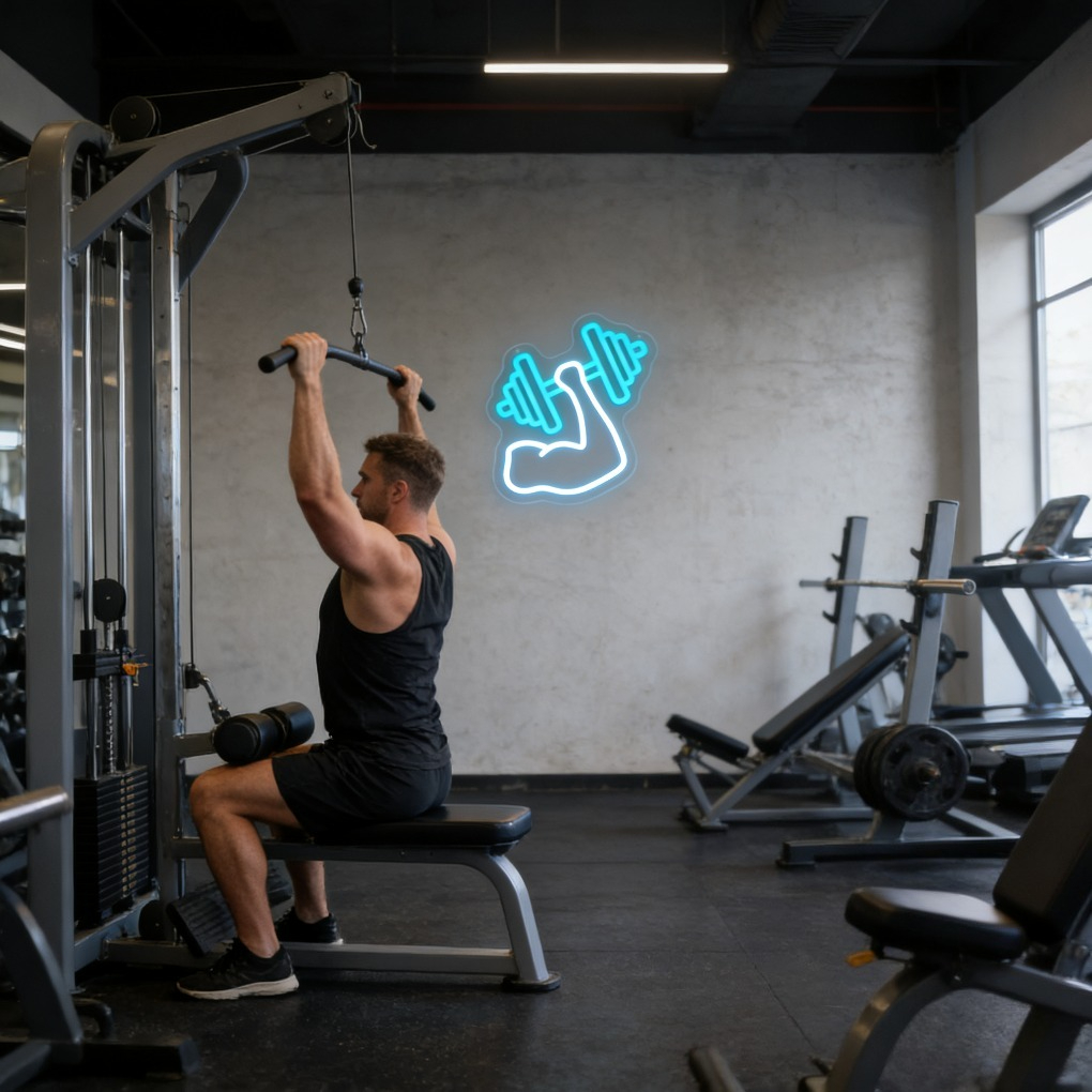 لافتة نيون LED على شكل دمبل لل - مراجعة Home Gym Neon Sign وسعره
