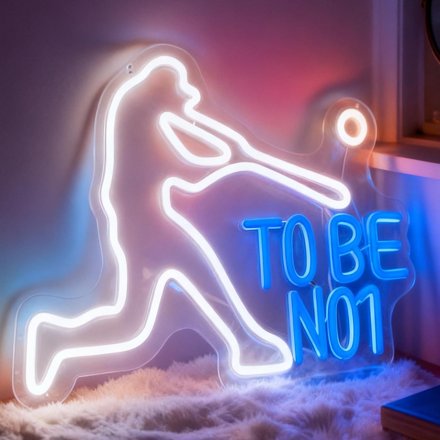 لافتة نيون بتصميم 'To Be No1'  - مراجعة Home Gym Neon Sign وسعره