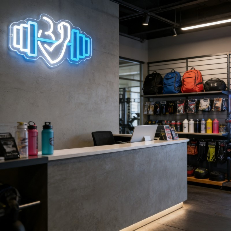 لافتة نيون LED بتصميم دمبل لعض - مراجعة Home Gym Neon Sign وسعره
